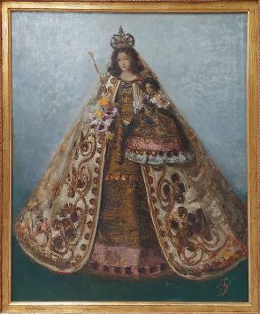 Jan Van Puyenbroeck met een religieus schilderij