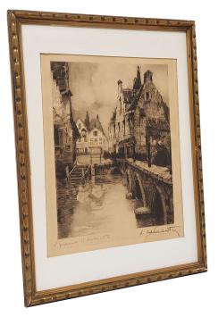 Stadsaanzicht aan het bruggetje