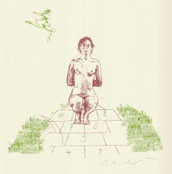 Gesigneerde grafiek van de Belgische graficus J. Vanriet