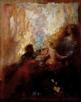 Olieverfschilderij van Belgische schilder Julien Van de Veegaete