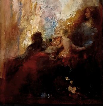 Les Rois mages et la Vierge Marie, schilderij van de Gentse kunstenaar Julien Van de Veegaete