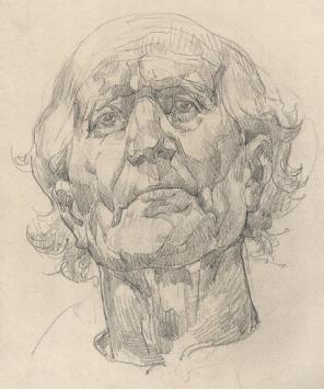 Potloodtekening van Edmond Van Dooren