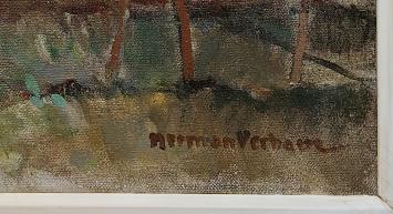 Schilderijtje van Verbaere, kerk te Schellebelle