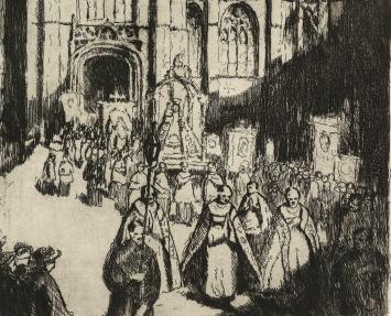 Etsen van Theodore Joseph Verschaeren