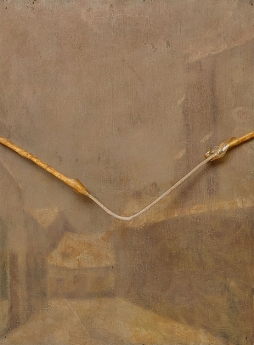 Schilderij bomen in een bos uit 1939