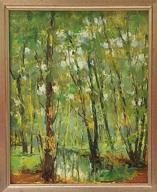 Schilderij van Vic Dooms kopen, een bosaanzicht