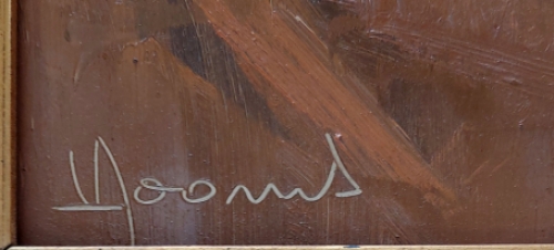 De Latemse kunstenaar Vic Dooms met een schilderij