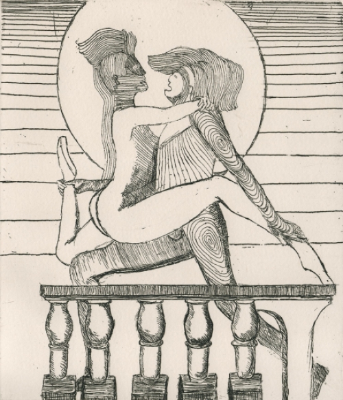 Gesigneerde ets van Vic Gentils uit 1981