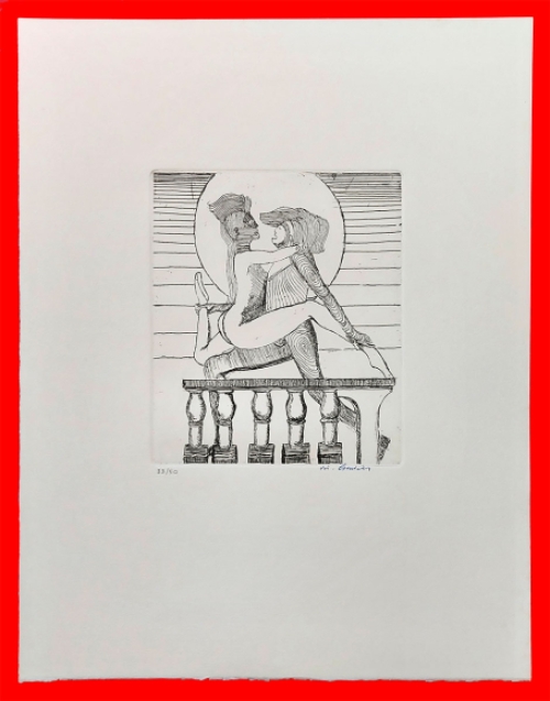 Vic Gentils met een gesigneerde ets