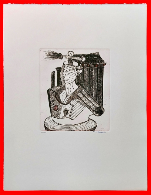 Vic Gentils met een gesigneerde ets