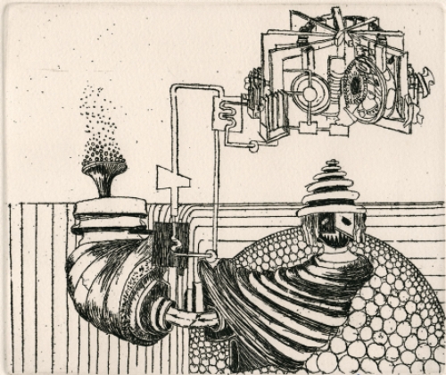 Gesigneerde ets van Vic Gentils