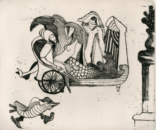 Vic Gentils met een gesigneerde ets