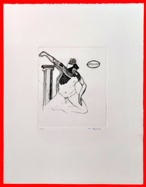 Vic Gentils met een gesigneerde ets