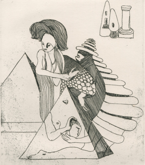 Gesigneerde ets van Vic Gentils