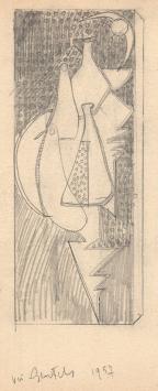 Kunstenaar Vic Gentils, potloodtekening uit 1957