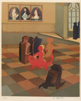 Gesigneerde grafisch kunstwerk uit 1969 van Vic Gentils