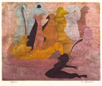 Gesigneerde grafiek van Vic Gentils uit 1981