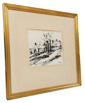 Penseeltekening, de weg naar de boerderij 1967