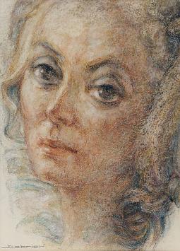 Portret van Victor Debrier, getekend in pastel