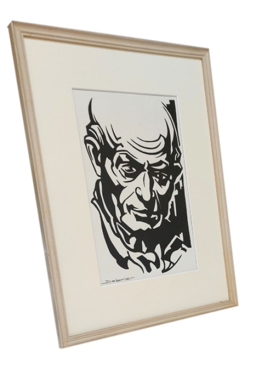 Tekening, Gestileerd kalend mannenhoofd