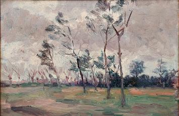 Victor Jamotte met een landschapje