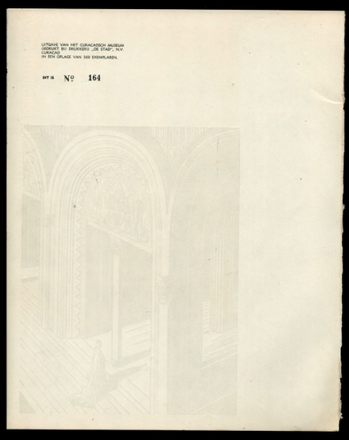 Belgische kunstenaar Victor Stuyvaert met een houtsnede