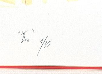 Vital Muylaert met een lithografie