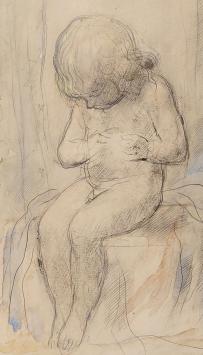 Belgische kunstenaar Jules Van Ael met een tekening