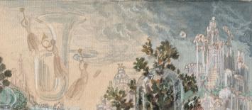 Schilderijtje op papier van P. Van Den Steen