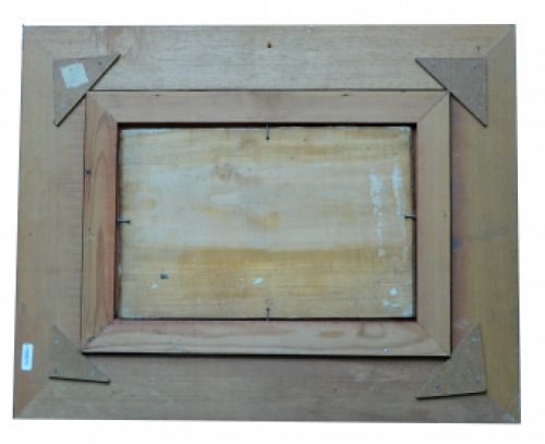 Vrouw en kind voor de haven