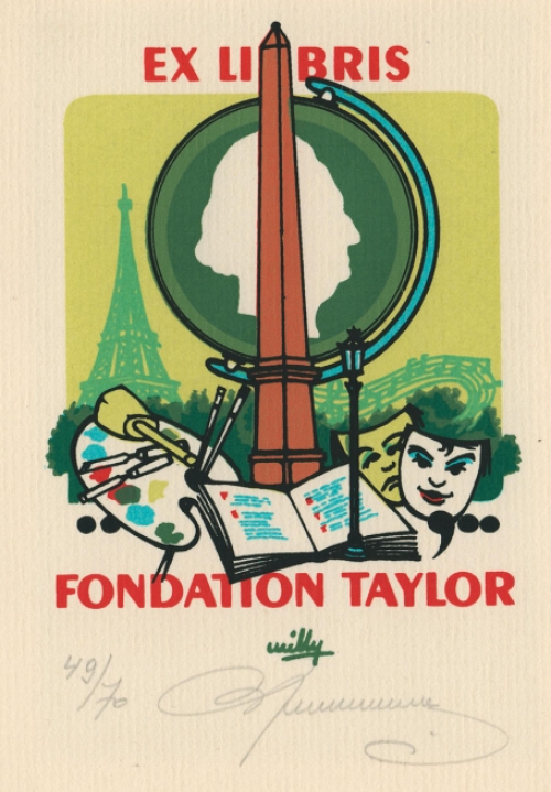 Ex libris van de Belgische kunstenaar Willy Braspennincx