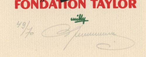 Willy Braspennincx en zijn ex libris voor de Foundation Taylor