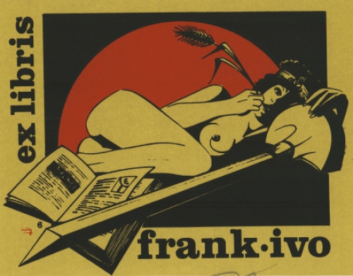 Willy Braspennincx  met een klein grafisch kunstwerkje