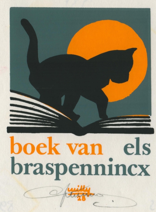 Willy Braspennincx  met een klein grafisch kunstwerkje