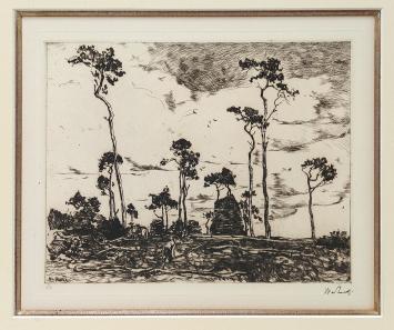 Willem de Zwart  met een genummerde ets