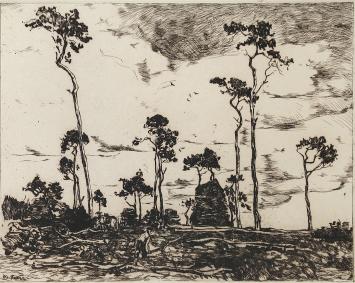 Willem de Zwart met een ets in zeer goede staat