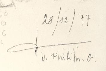 Walter Philips  met een potloodtekening