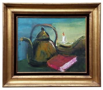 Stilleven op canvas van Walter Theunynck