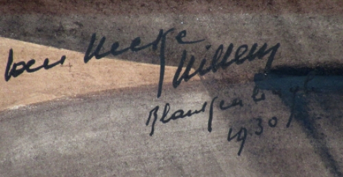 Origineel groot schilderij van W. Van Hecke