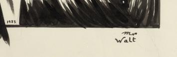 Inkttekening, twee leuke dames 1973