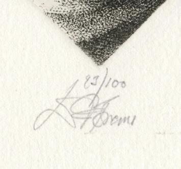 Walter F. Brems met een fijne genummerde gravure