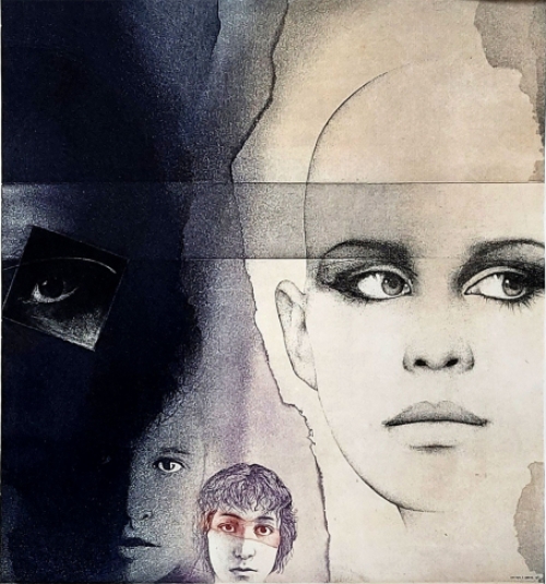 Walter F. Brems met een grote ets