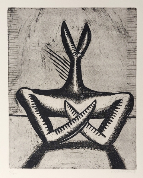 Ets van Walter Goossens  kopen, 1976 bidspring man 