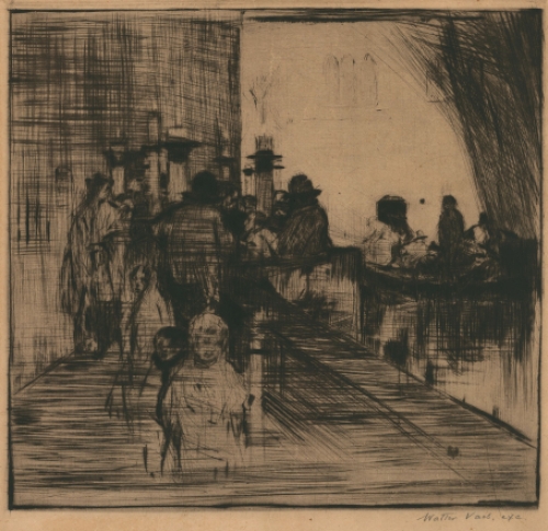 Artist belge Walter Vaes avec gravure