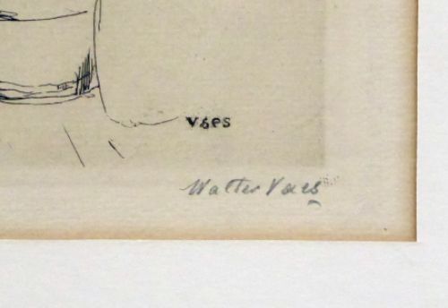 Originele ets van Belgische kunstenaar Walter Vaes