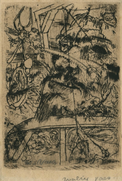 Walter Vaes Belgische kunstenaar met een kleine ets