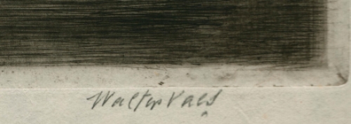 Walter Vaes met een ets en droge naald