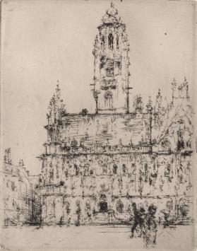 Walter Vaes met een kleine ets van Middelburg