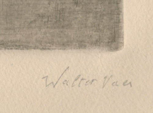 Een ets van de Belgische etser W. Vaes