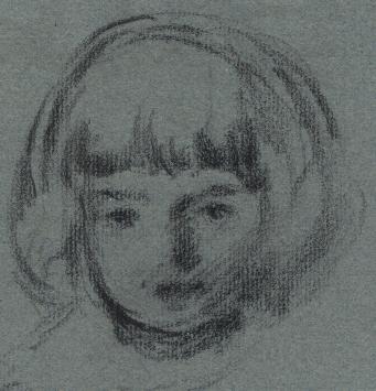 Walter Vaes met een houtskool tekening